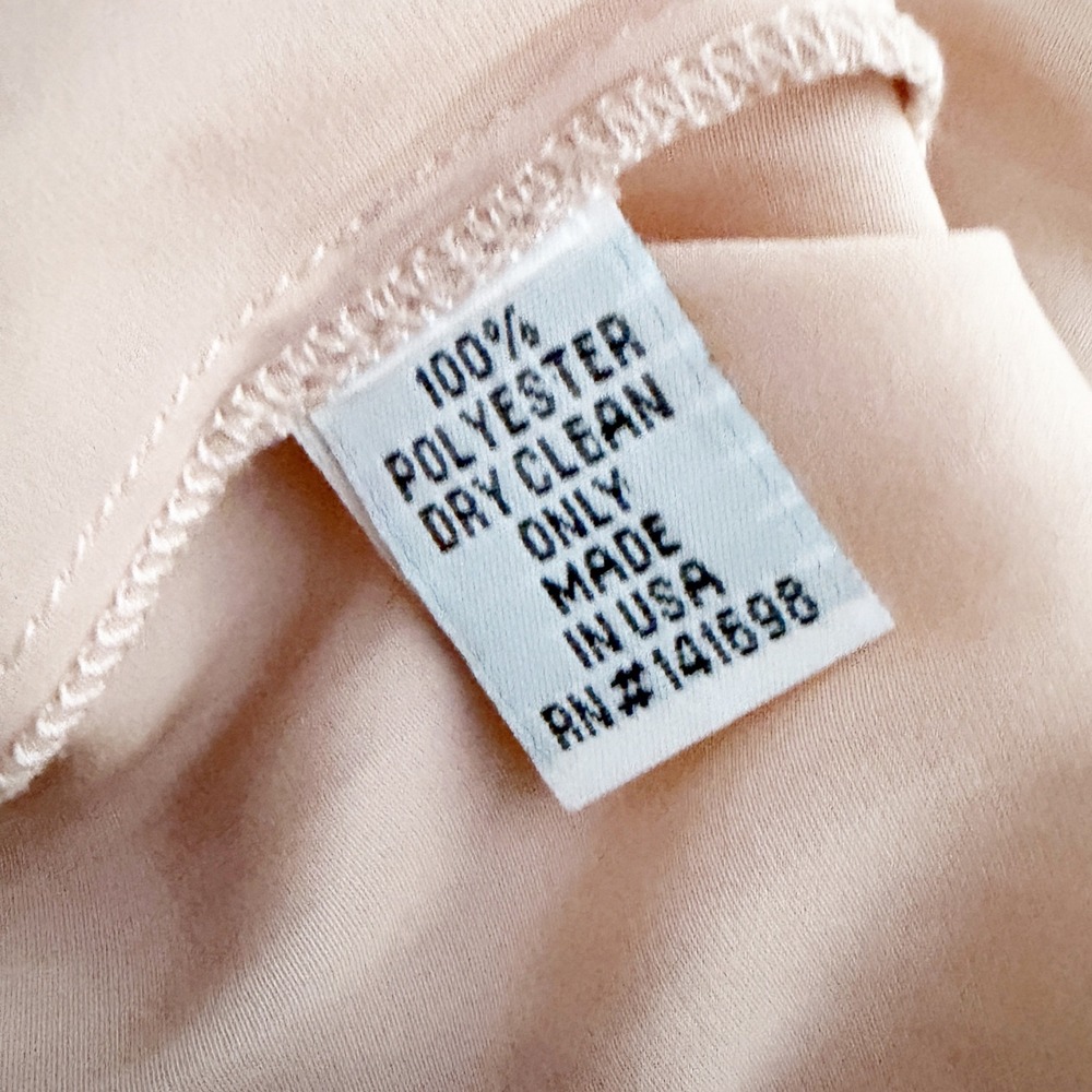 Ramy Brook Nude Blush Pink Tie Front Peasant Blouse Balloon Sleeve Large - Picture 6 of 7